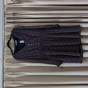 NWT Women's Size XL Petite Loft Smocked Waist Chiffon Ladybug Dress